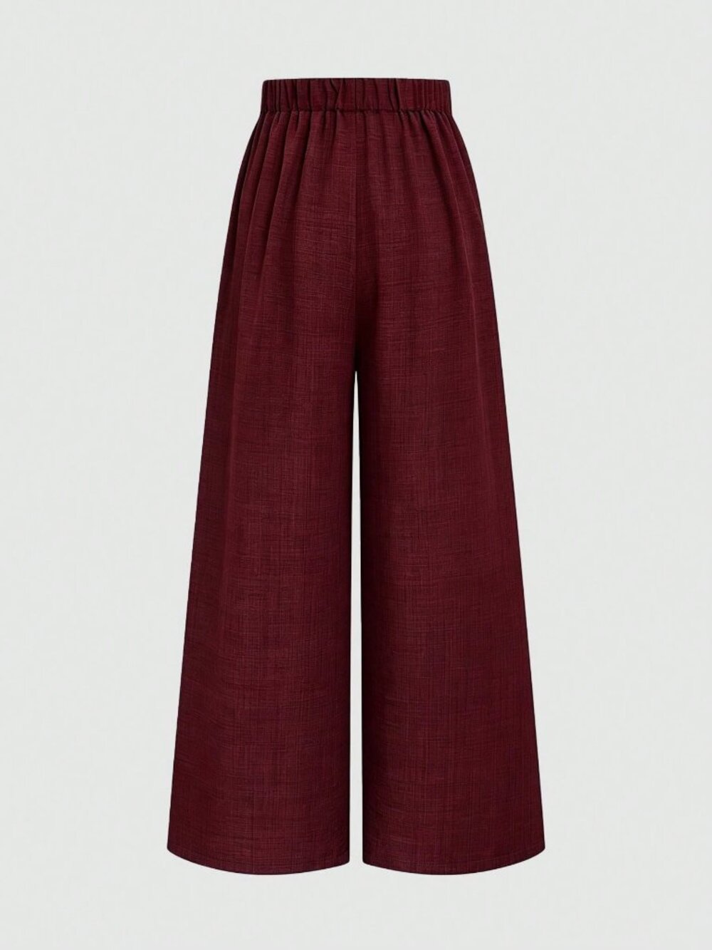 Burgundy Casual Women's Slimming Draped Wide Leg Pants - Picture 3 of 6